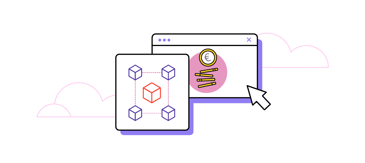 Grafik zur Blockchain in Comicstil