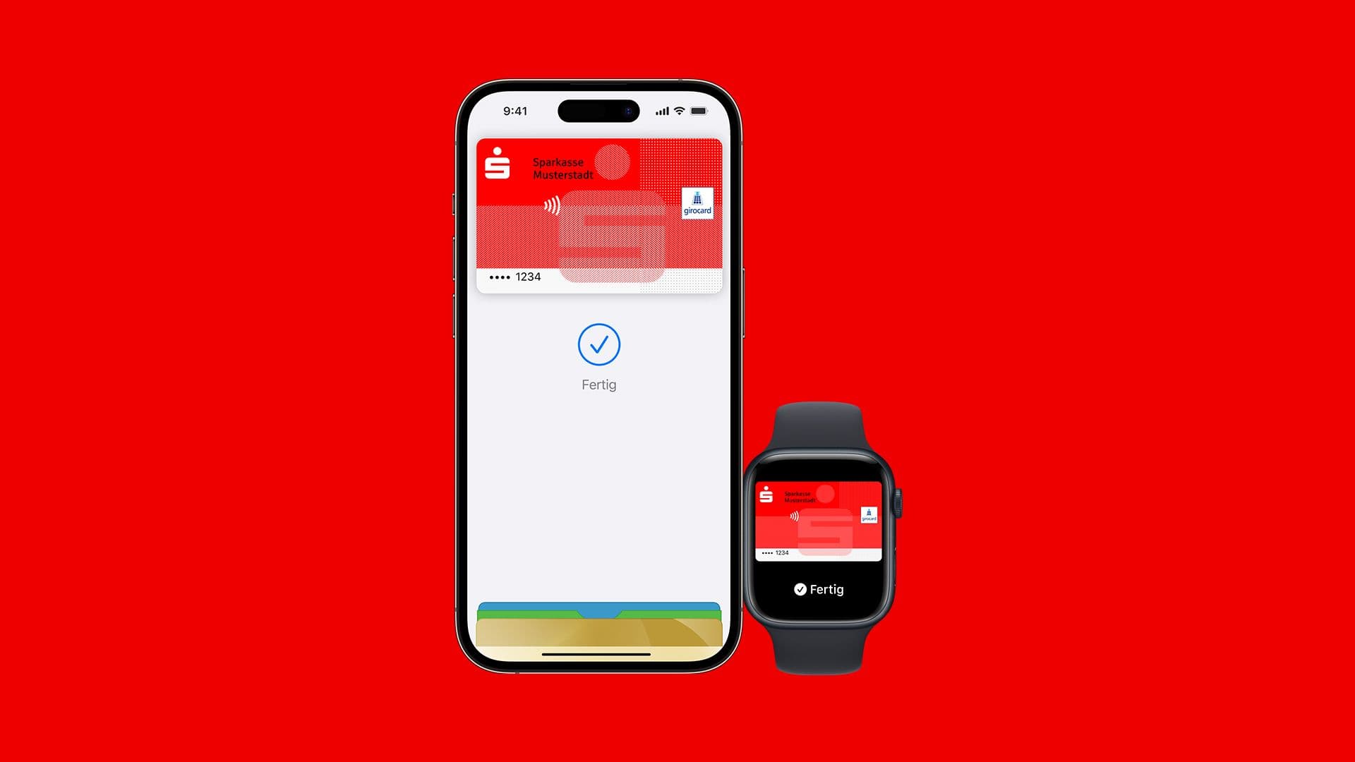 Illustration von iPhone und Apple-Watch