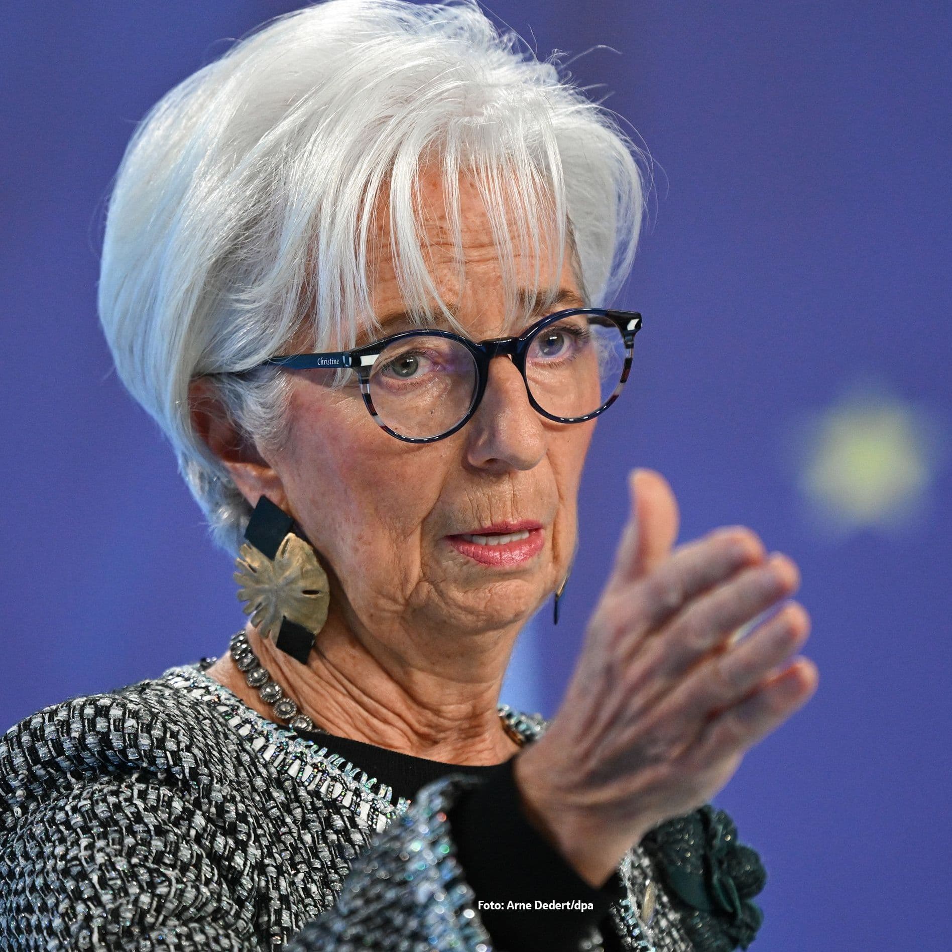 Christine Lagarde verkündet EZB Zinsentscheid