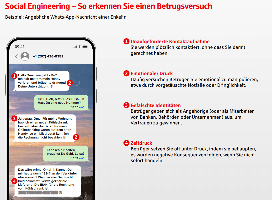 Ein Beispiel dafür, wie Social Engineering funktioniert.