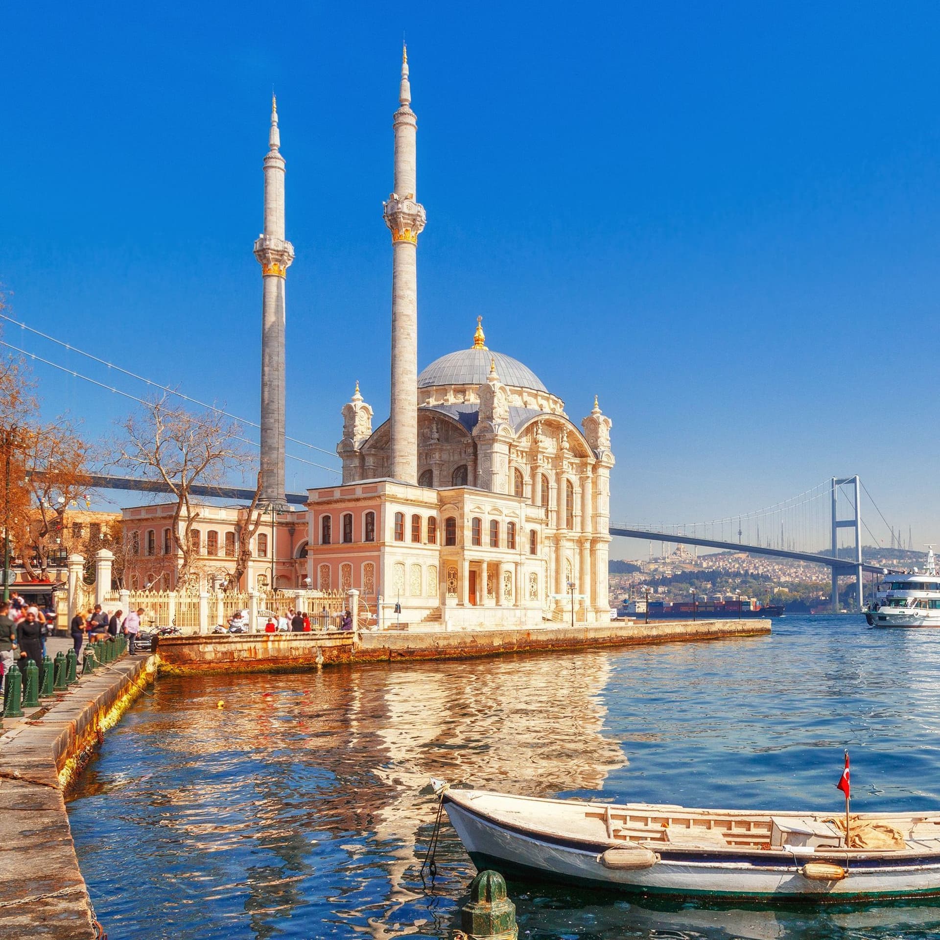 Ein Blick von Istanbul Richtung Bosporus-Brücke.