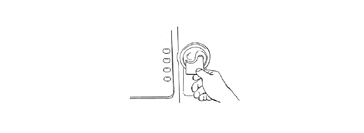 Illustration einer Hand, die eine Karte in einen Geldautomaten einführt.