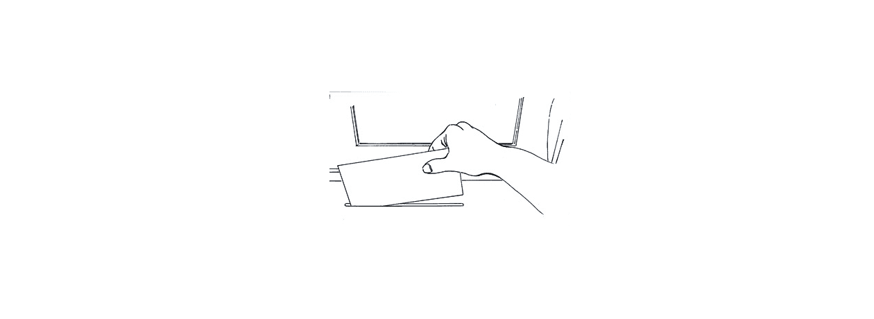 Illustration einer Hand, die Bankauszüge entnimmt.
