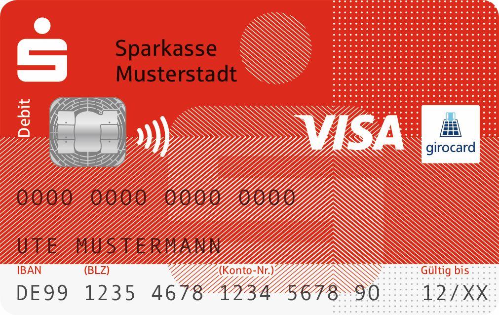 Abbildung einer girocard mit Co-Badge Visa