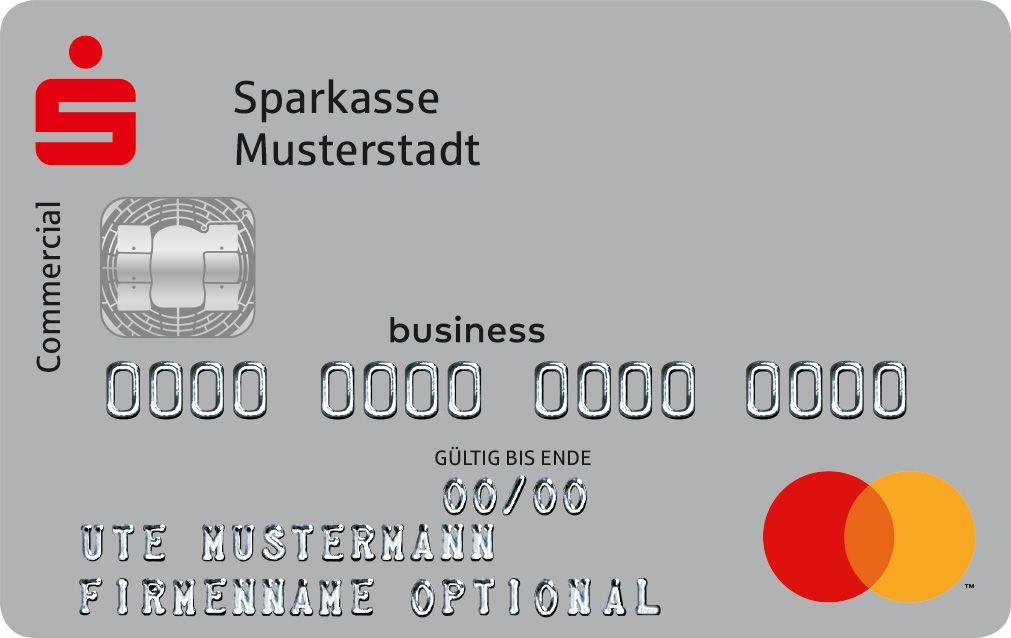 Das Bild zeigt eine Sparkassen Mastercard Business.