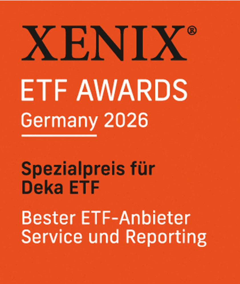 Xenix ETF Awards Germany 2026: Spezialpreis für Deka ETF als bester ETF-Anbieter für Service und Reporting.