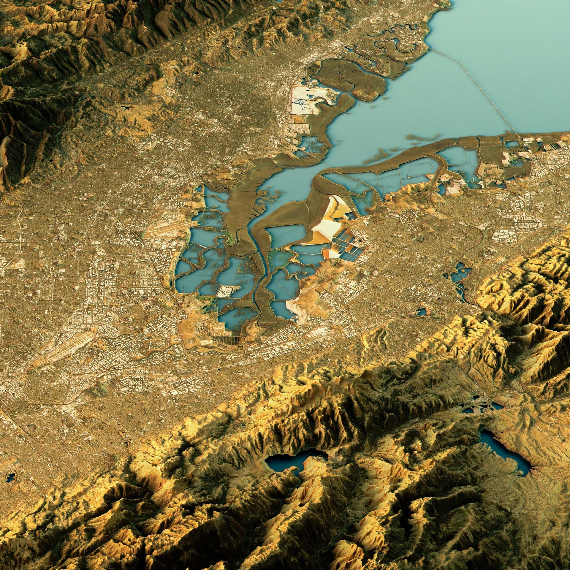 Luftaufnahme von Silicon Valley in den USA