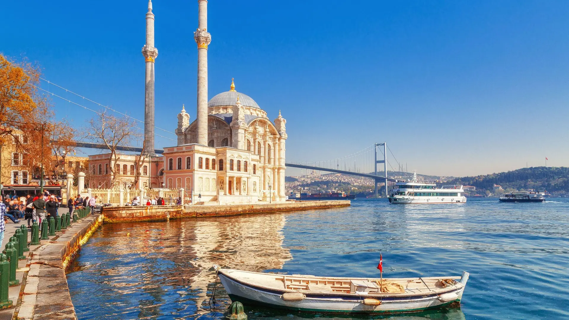 Ein Blick von Istanbul Richtung Bosporus-Brücke.
