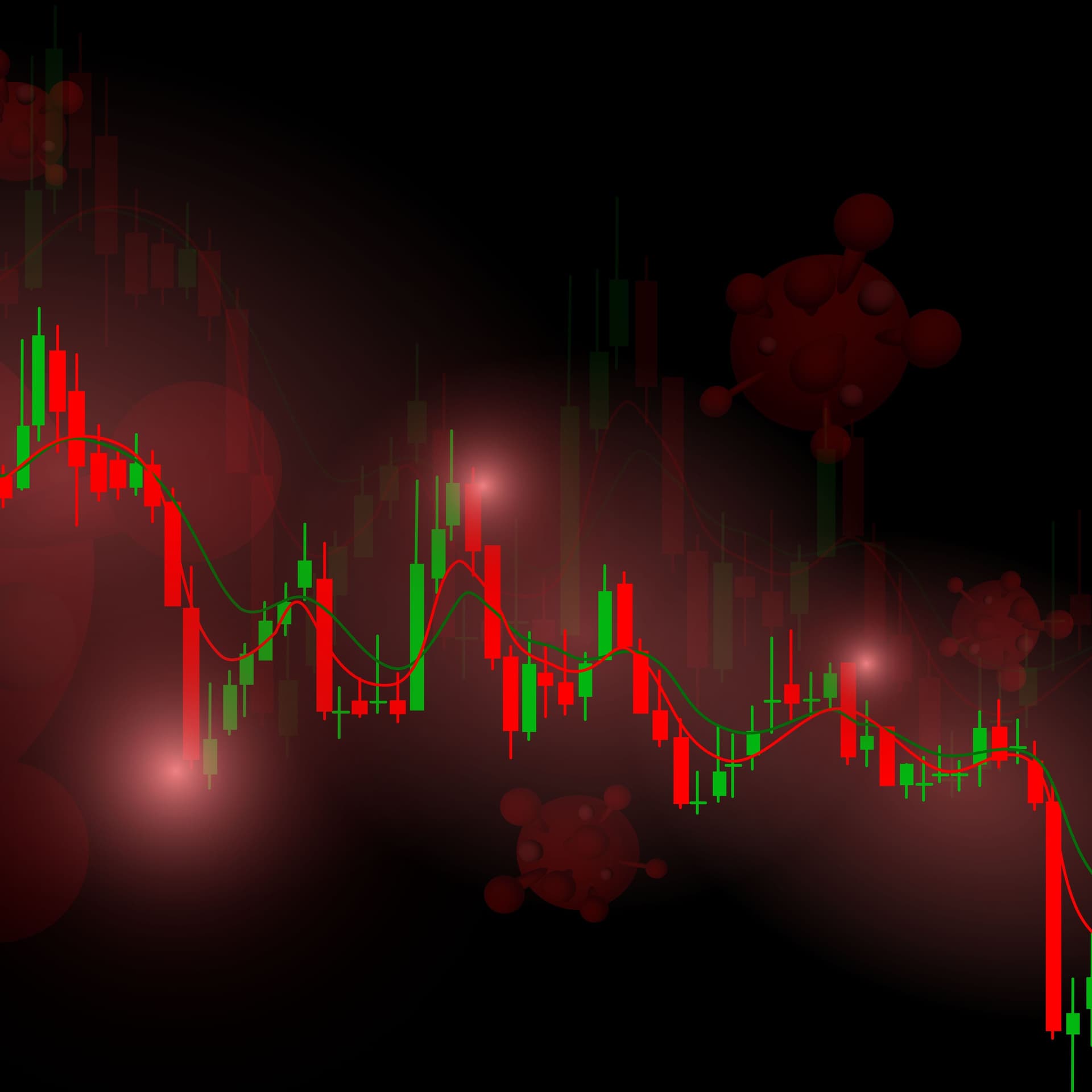 Finanzmarkt Kurvendiagramm zum Thema Coronakrise