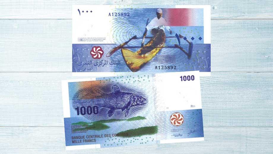 1.000-Franc-Note von den Komoren