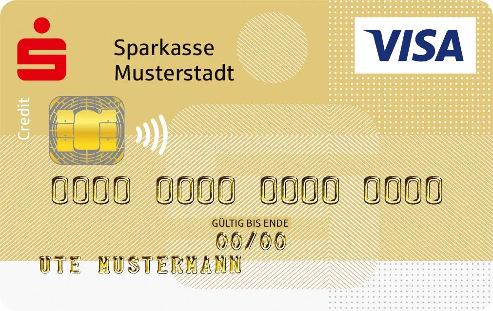 Goldene Visakarte der Sparkasse