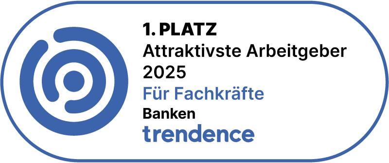 Trendence Siegel für Fachkräfte - Sparkasse auf Platz 1 