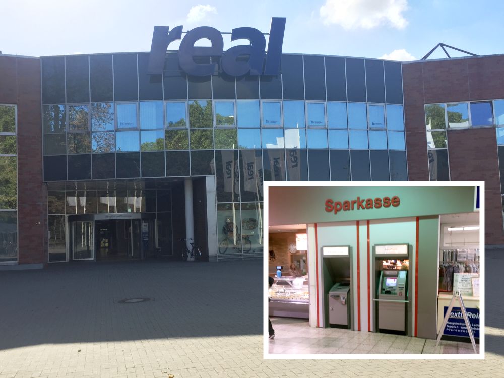 Sparkasse Geldautomat real Supermarkt Dinslaken