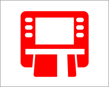 Foto des Geldautomaten Geldautomat Sack